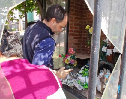 Vandalizan la ermita de la Virgen de Luján ubicada frente a la Comisaría Comunal 9
